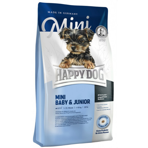 Сухий корм Happy Dog Mini Baby & Junior для цуценят дрібних порід, від 4 до 12 тижнів, зі смаком птиці, 4 кг