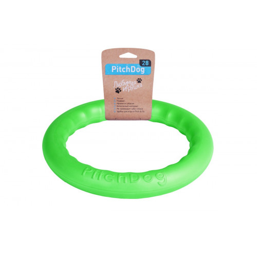 Кільце для апортировки PitchDog, салатова, діаметр - 28 см