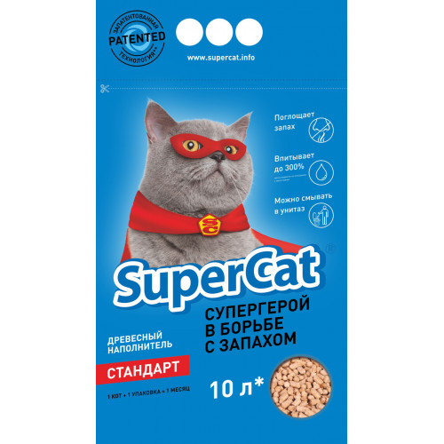Наповнювач для туалету Super Cat Стандарт 3 кг, синій