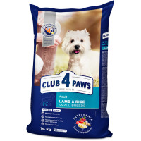 Сухой корм Клуб 4 Лапы Adult Small Breeds Premium для взрослых собак малых пород, с ягнёнком и рисом, 14 кг Сухой корм Клуб 4 Лапы Adult Small Breeds Premium для взрослых собак малых пород, с ягнёнком и рисом, 14 кг