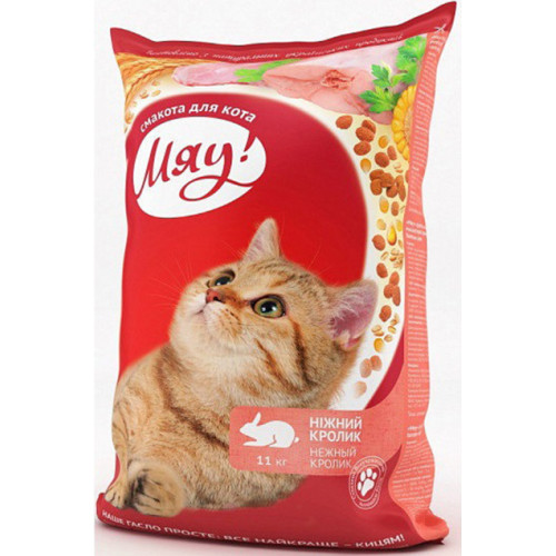 Сухой корм Мяу с кроликом для котов, 11 кг