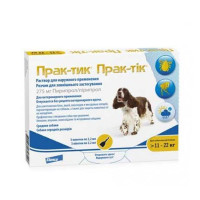Краплі Elanco Prac-tic для боротьби з комахами і іксодових кліщів для середніх собак усіх від 11 до 22 кг, 3 піпетки Краплі Elanco Prac-tic для боротьби з комахами і іксодових кліщів для середніх собак усіх від 11 до 22 кг, 3 піпетки