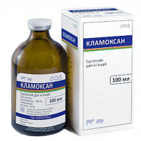 Суспензия для инъекций BioTestLab Кламоксан при заболеваниях органов дыхания для КРС, 100 мл Суспензия для инъекций BioTestLab Кламоксан при заболеваниях органов дыхания для КРС, 100 мл