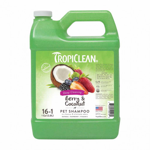 Шампунь TropiClean Berry & Coconut "Ягода і кокос" для собак і котів, 3,8 л