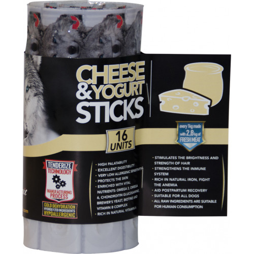 Напіввологі ласощі Alpha Spirit Sticks Cheese & Yogurt для дорослих собак з сиром і йогуртом, 40 г x 16 шт