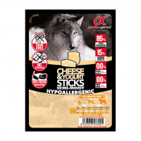 Напіввологі ласощі Alpha Spirit Sticks Cheese & Yogurt для дорослих собак з сиром і йогуртом, 40 г x 4 шт Напіввологі ласощі Alpha Spirit Sticks Cheese & Yogurt для дорослих собак з сиром і йогуртом, 40 г x 4 шт