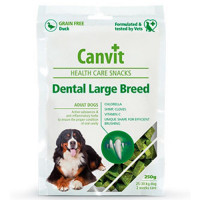Напіввологі ласощі Canvit Dental LB для видалення формування зубного нальоту для собак великих порід, 250 г Напіввологі ласощі Canvit Dental LB для видалення формування зубного нальоту для собак великих порід, 250 г