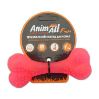Игрушка AnimAll Fun кость, коралловая, 12 см