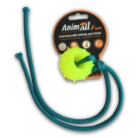 Игрушка AnimAll Fun шар с канатом, желтая, 4 см Игрушка AnimAll Fun шар с канатом, желтая, 4 см