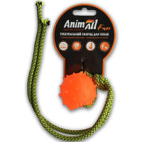 Игрушка AnimAll Fun шар с канатом, оранжевая, 4 см Игрушка AnimAll Fun шар с канатом, оранжевая, 4 см