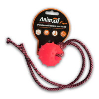 Игрушка AnimAll Fun шар с канатом, коралловая, 4 см Игрушка AnimAll Fun шар с канатом, коралловая, 4 см