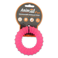 Игрушка AnimAll Fun кольцо с шипами, коралловое, 9 см Игрушка AnimAll Fun кольцо с шипами, коралловое, 9 см