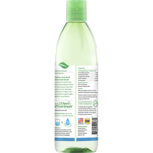 Добавка в воду TropiClean Fresh Breath для ухода за полостью рта, с пробиотиком, для собак, 473 мл
