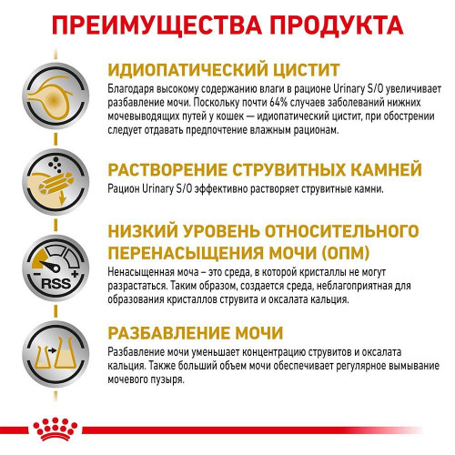 Вологий корм Royal Canin Urinary S/O при сечокам'яній хворобі у кішок, паштет, 85 г