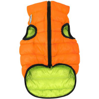 Двостороння світиться куртка AiryVest Lumi S35 для собак, салатово-помаранчева Двостороння світиться куртка AiryVest Lumi S35 для собак, салатово-помаранчева