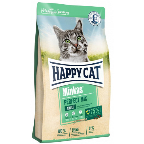 Сухий корм Happy Cat Minkas Perfect Mix для дорослих кішок, с птахом, ягням і рисом, 4 кг
