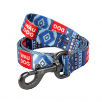 Повідець Waudog Nylon з малюнком Етно синій для собак 25 мм, 122 см Повідець Waudog Nylon з малюнком Етно синій для собак 25 мм, 122 см