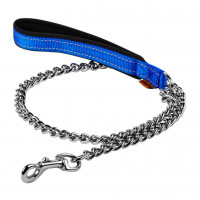 Поводок-цепь Dog Extreme с нейлоновой ручкой для крупных пород собак, 4 мм, 112 см, голубой Поводок-цепь Dog Extreme с нейлоновой ручкой для крупных пород собак, 4 мм, 112 см, голубой