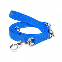 Нейлоновый поводок-перестежка Dog Extreme, двойной для собак 20 мм, 110/140/180 см, голубой Нейлоновый поводок-перестежка Dog Extreme, двойной для собак 20 мм, 110/140/180 см, голубой