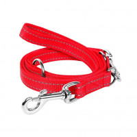 Нейлоновый поводок-перестежка Dog Extreme, двойной для собак 20 мм, 110/140/180 см, красный Нейлоновый поводок-перестежка Dog Extreme, двойной для собак 20 мм, 110/140/180 см, красный
