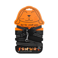 Нейлоновая шлея на планшете Dog Extreme для кроликов 15 мм, 30-45 см, черная Нейлоновая шлея на планшете Dog Extreme для кроликов 15 мм, 30-45 см, черная
