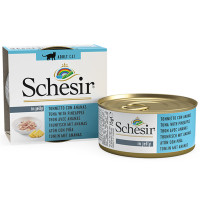 Консерви Schesir Tuna Pineapple натуральні, для котів, тунець з ананасом в желе, банку 75 г Консерви Schesir Tuna Pineapple натуральні, для котів, тунець з ананасом в желе, банку 75 г