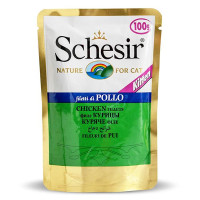 Консерви Schesir Chicken Fillet Kitten натуральні, для кошенят, куряче філе в желе, пауч 100 г Консерви Schesir Chicken Fillet Kitten натуральні, для кошенят, куряче філе в желе, пауч 100 г