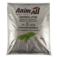 Деревний наповнювач AnimAll без аромату, для котів, 10 + 2 кг у подарунок Деревний наповнювач AnimAll без аромату, для котів, 10 + 2 кг у подарунок