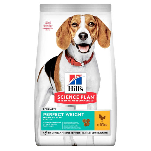 Сухий корм Hill's Science  Plan Adult Perfect Weight Medium для собак, з куркою, 2 кг