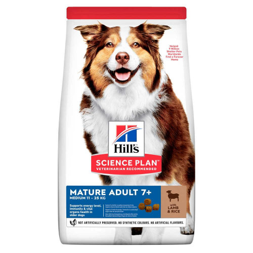 Сухий корм Hill's Science  Plan Mature Adult Medium для собак, з ягням і рисом, 14 кг