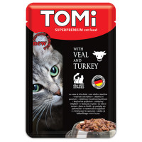 Консерви Tomi veal turkey з м'ясом індички, для котів, вологий корм, пауч, 100 г Консерви Tomi veal turkey з м'ясом індички, для котів, вологий корм, пауч, 100 г