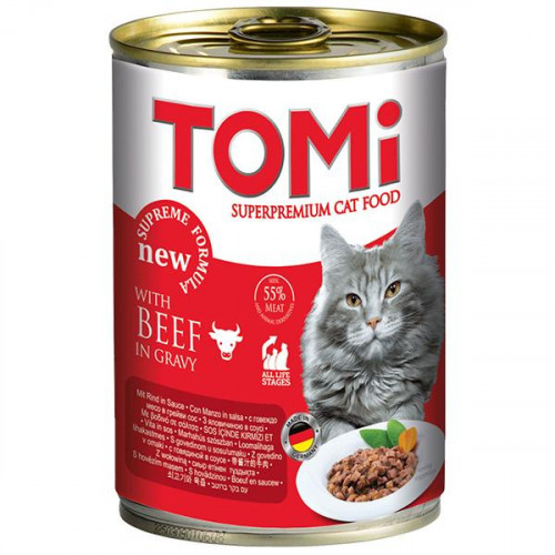 Консервы Tomi beef с говядиной, для котов, 400 г