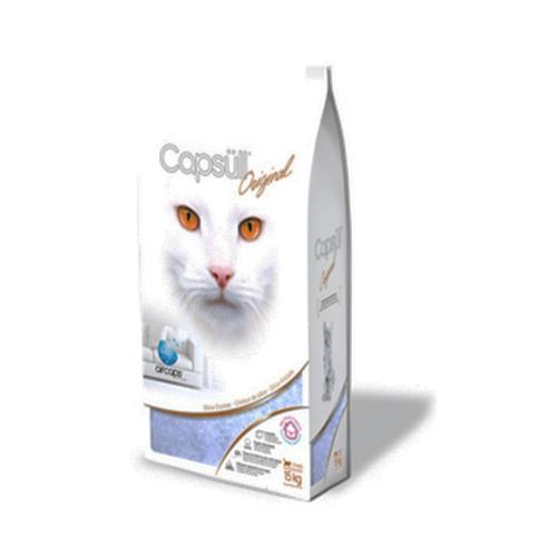Наповнювач Capsull Original baby powder кварцовий, для котячого туалету, капсули 1-8 мм, 15 кг