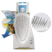 Насадка-щетка FoOlee Easee Pin Pro Medium Brush для средней и длинной шерсти, белая, металлические зубцы Насадка-щетка FoOlee Easee Pin Pro Medium Brush для средней и длинной шерсти, белая, металлические зубцы