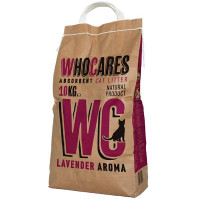 Наповнювач WC WhoCares Lavander всмоктуючий, в котячий туалет з запахом лаванди, 10 кг Наповнювач WC WhoCares Lavander всмоктуючий, в котячий туалет з запахом лаванди, 10 кг