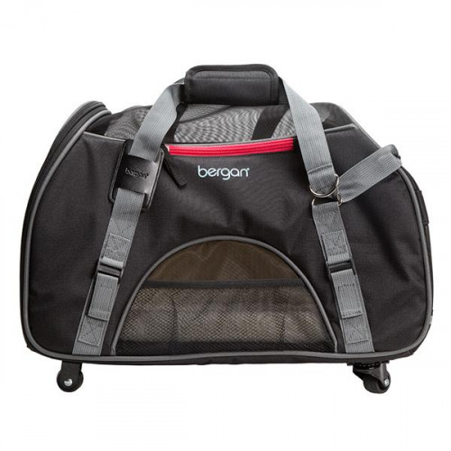 Сумка-переноска на колесах Bergan Wheeled Comfort Carrier для собак и кошек, серая, 48×25×33 см