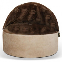 Будиночок-лежак K&H Kitty Hooded для котів, жовто-коричневий, 40.5×40.5×32 см Будиночок-лежак K&H Kitty Hooded для котів, жовто-коричневий, 40.5×40.5×32 см