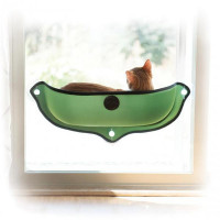 Спальне місце K&H Ez Mount Window Bed на вікно, для котів, зелений, 69×28 см Спальне місце K&H Ez Mount Window Bed на вікно, для котів, зелений, 69×28 см