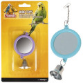 Іграшка Flamingo Mirror Round Bell для папуг, кругле, дзеркало з дзвіночком, 6 см