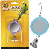 Іграшка Flamingo Mirror Round Bell для папуг, кругле, дзеркало з дзвіночком, 6 см Іграшка Flamingo Mirror Round Bell для папуг, кругле, дзеркало з дзвіночком, 6 см