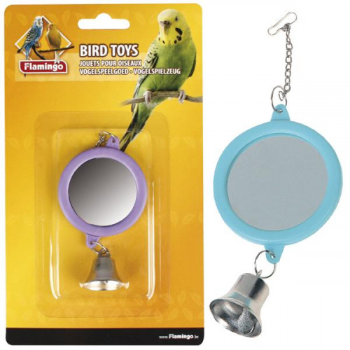 Іграшка Flamingo Mirror Round Bell для папуг, кругле, дзеркало з дзвіночком, 6 см