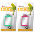 Іграшка Flamingo Mirror Straight Bell для папуг, прямокутне дзеркало з дзвіночком, 6х8 см
