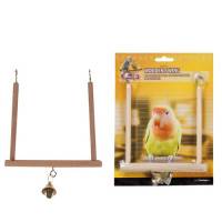 Іграшка Flamingo Wooden Swing S для птахів, дерев'яні гойдалки з дзвіночком, 13х12 см Іграшка Flamingo Wooden Swing S для птахів, дерев'яні гойдалки з дзвіночком, 13х12 см