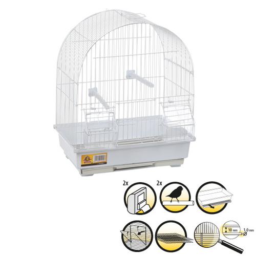 Клетка Flamingo Jambi для канарейки, металл, белый, 30х22.5х38 см