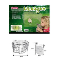 Вольєр Flamingo Hexagon для тварин, метал, 6 панелей, 100х100х60 см Вольєр Flamingo Hexagon для тварин, метал, 6 панелей, 100х100х60 см