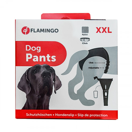Гигиенические трусы Flamingo Dog Pants Jolly с комплектом прокладок, для собак, черные, 60×70 см