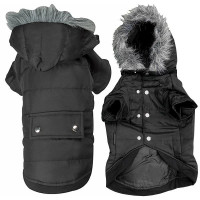 Куртка Flamingo Polar Black з капюшоном для собак, чорна, 34 см Куртка Flamingo Polar Black з капюшоном для собак, чорна, 34 см