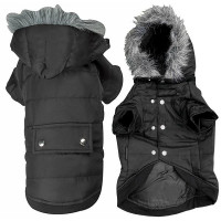 Куртка Flamingo Polar Black з капюшоном для собак, чорна, 42 см Куртка Flamingo Polar Black з капюшоном для собак, чорна, 42 см