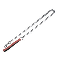 Ланцюг-поводок Flamingo ChainLead Soft Grip для собак, з нейлонової ручкою, червоний, 4 мм, 120 см Ланцюг-поводок Flamingo ChainLead Soft Grip для собак, з нейлонової ручкою, червоний, 4 мм, 120 см