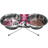 Миски Flamingo Dinner Set на подставке для собак, нержавейка, 2×22 см Миски Flamingo Dinner Set на подставке для собак, нержавейка, 2×22 см